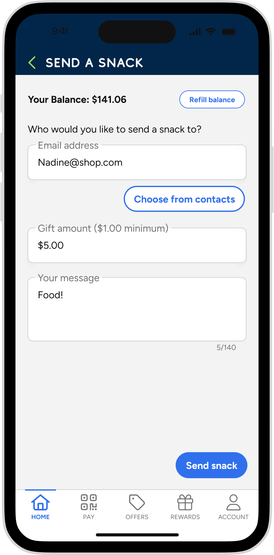 Refive - Send a Snack Sender 