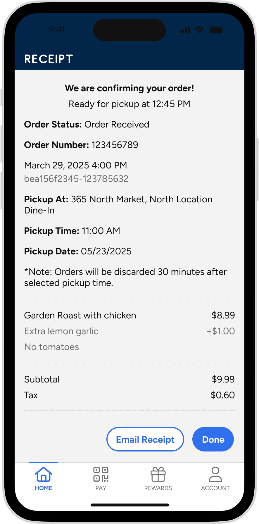 Refive - Dining Receipt 