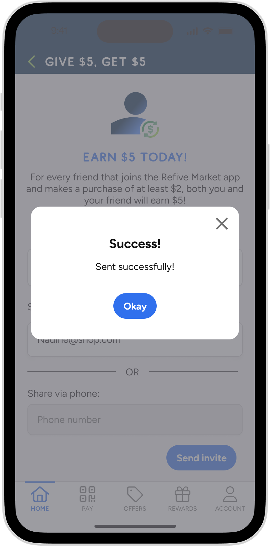 Refive - Referrals Sender Confirmation 