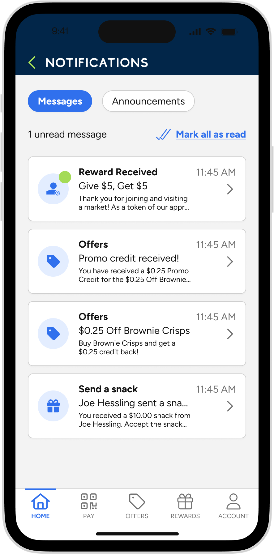 Refive - Referrals Messages Reward Received