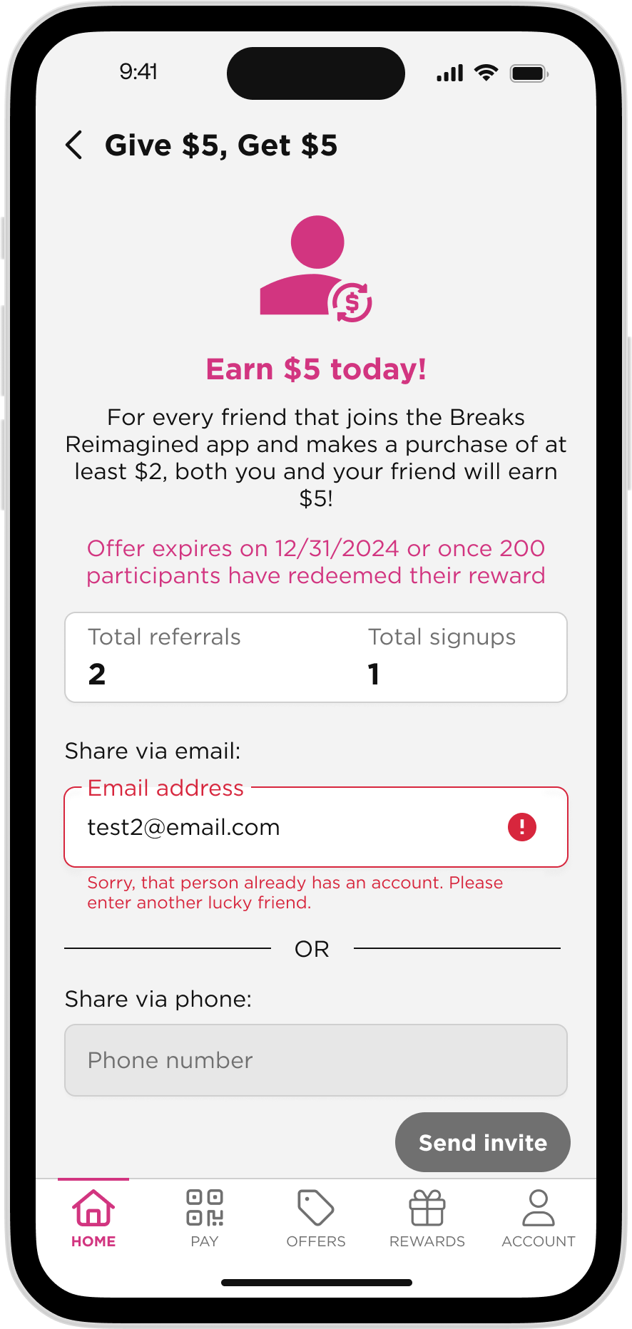Breaks Reimagined app - Error States - Account Already Exists or Invalid Phone Number or Email - Image 1.png
