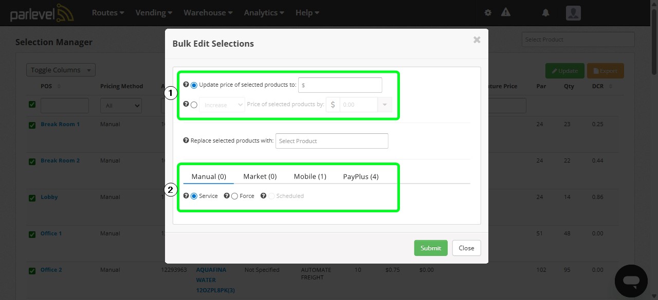 Parlevel - VMS Bulk Edit Modal