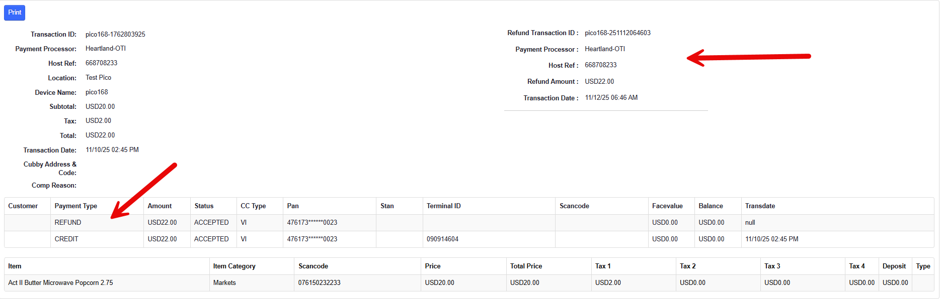 ADM - Refund - Transaction Refund Info
