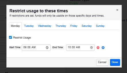 ADM - Subsidy Restrict Set Time