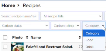 Kafoodle - Recipes Module - Filter by Food or Drink Category.png