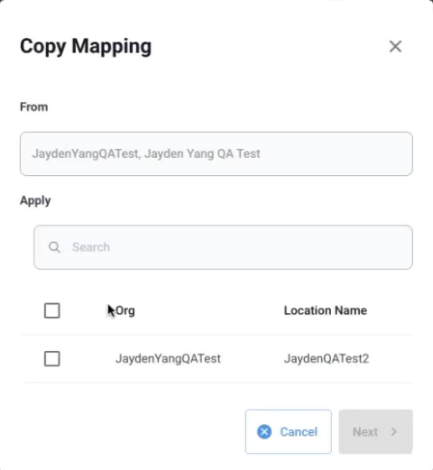 Menu Hub - Mapping - Org window - Copy Mapping popup.png