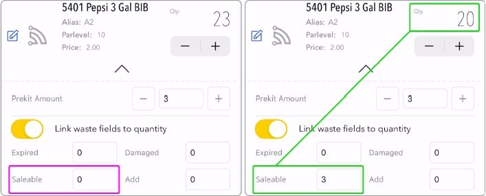 Parlevel - Stock App - Waste Fields Saleable example.png