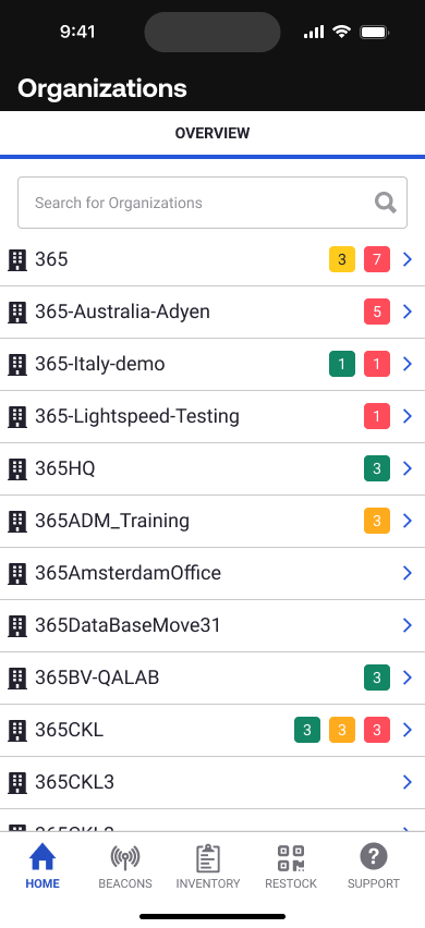 365Ops - Home with Restock Tab