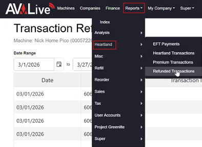 AVLive - Refund Enhancements - Refunded Transactions Report path.png