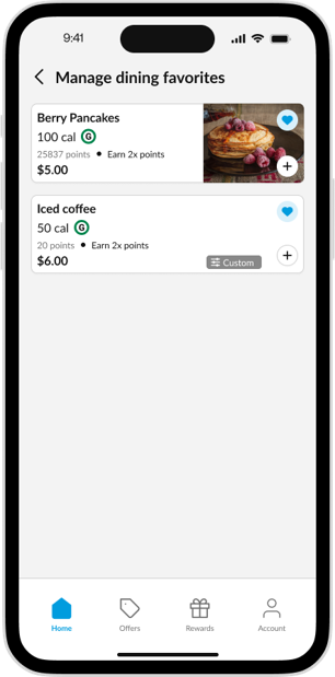 CK App - Edit Favorite Dining
