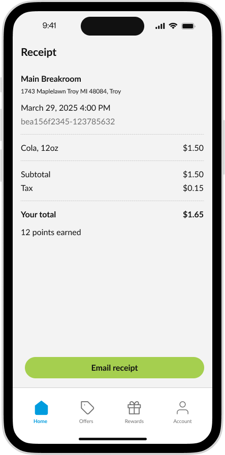 CK App - Vending Receipt