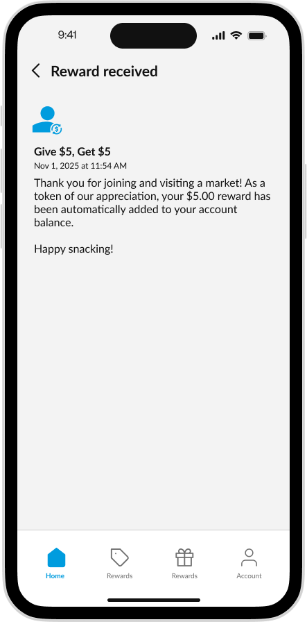 CK App - Reward Received Recipient