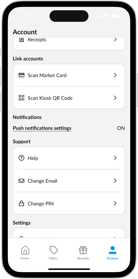 CK App - Account Scrolled