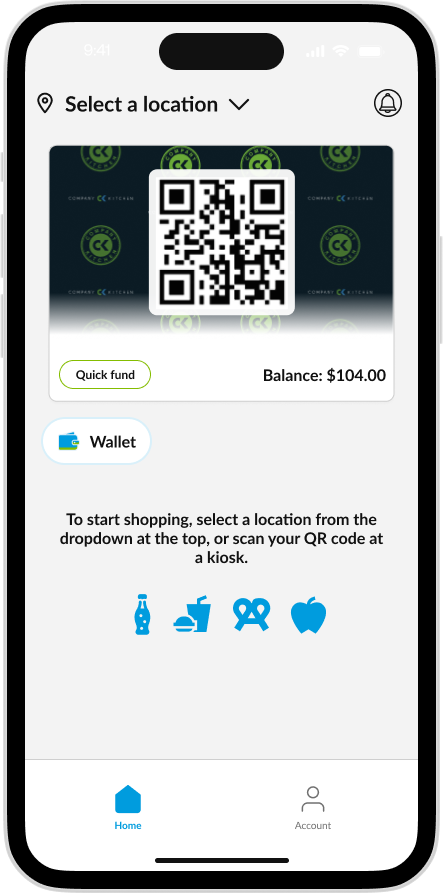 CK App - Home Page Select Location