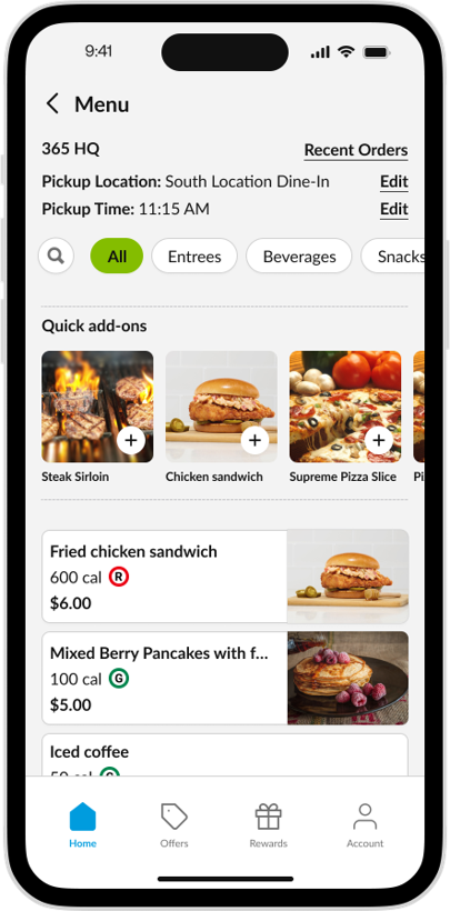 CK App - Dining Menu
