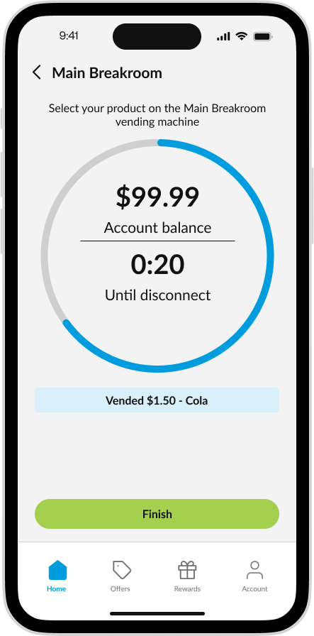 CK App - Vending Timer Started