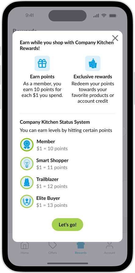 CK App - Enhanced Rewards First Time Pop Up