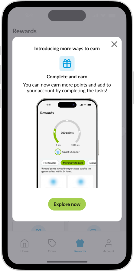 CK App - More Ways to Earn Pop Up
