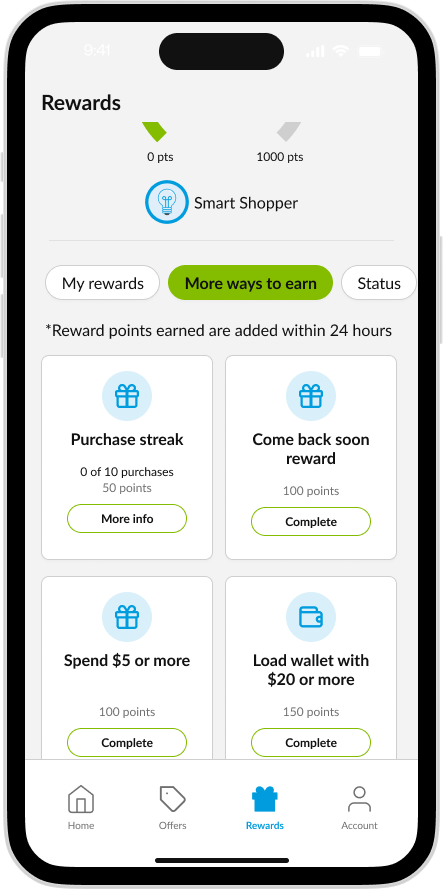 CK App - More Ways to Earn Tab