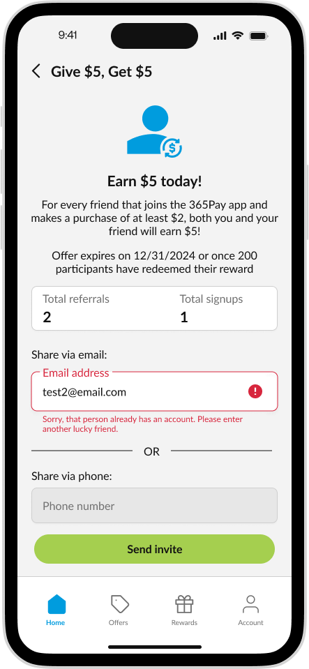CK App - Referral Account Exists