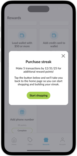 CK App - More Ways to Earn Purchase Streak