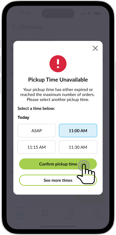 CK App - Checkout Time Unavailable