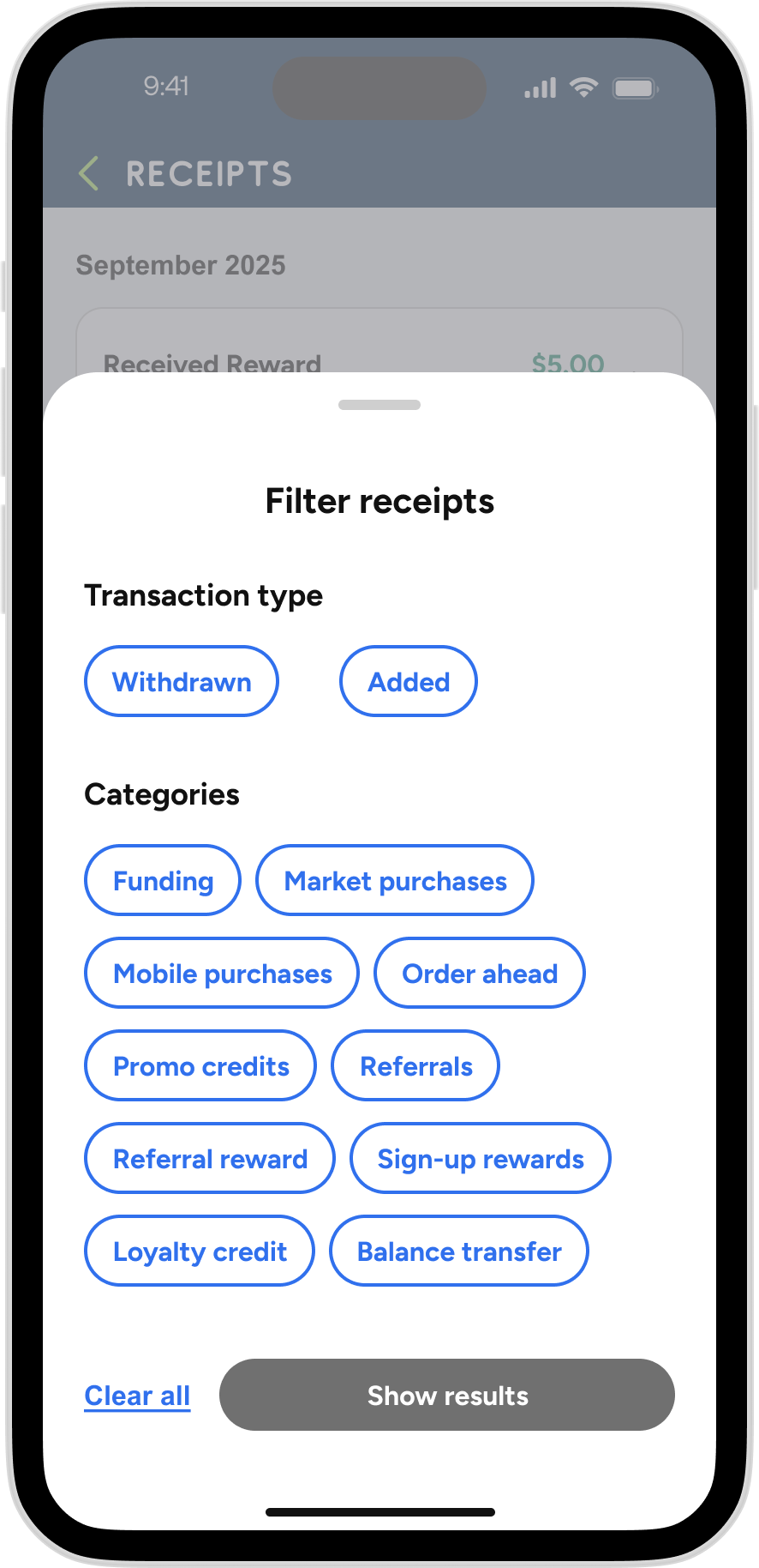 Refive - Receipts Filter Empty