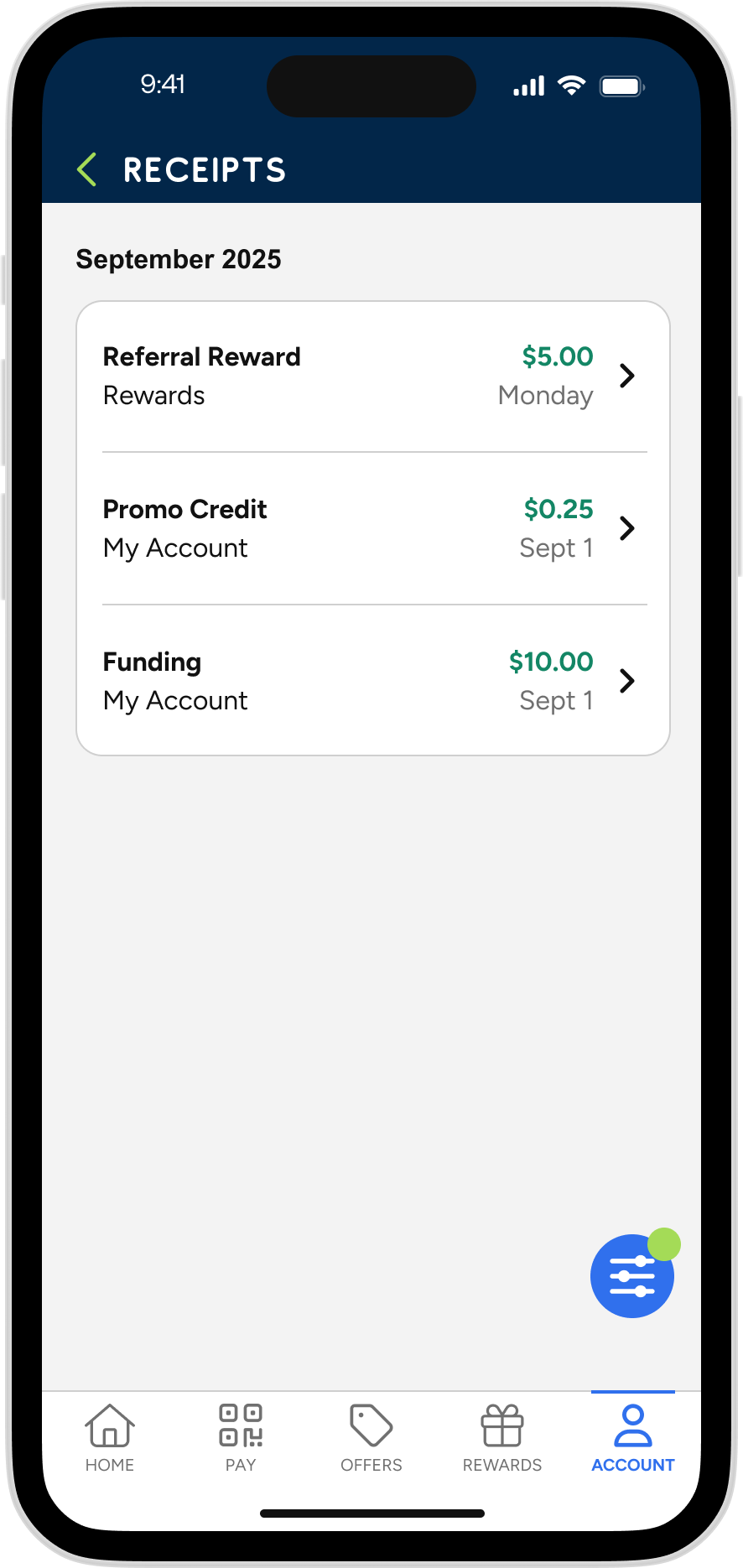 Refive - Receipts Filtered Results