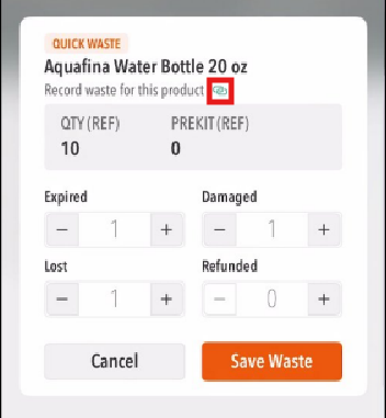 Parlevel - Quick Waste Individual Item example.png