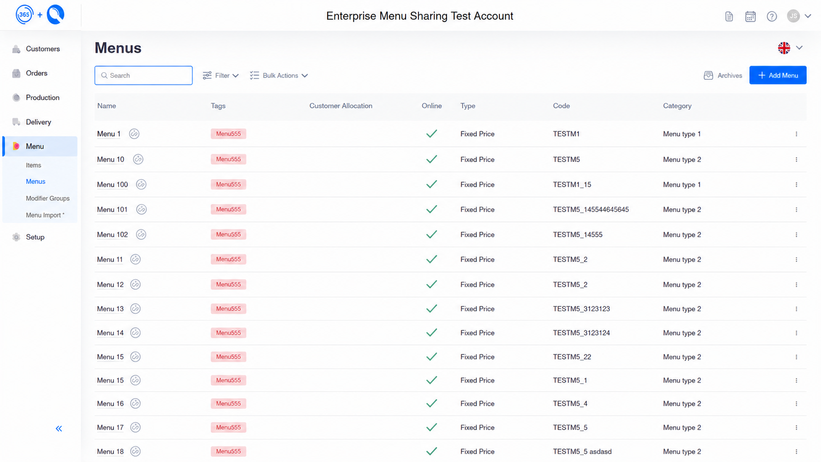 Spoonfed - Back Office Menu Module Enterprise Icons