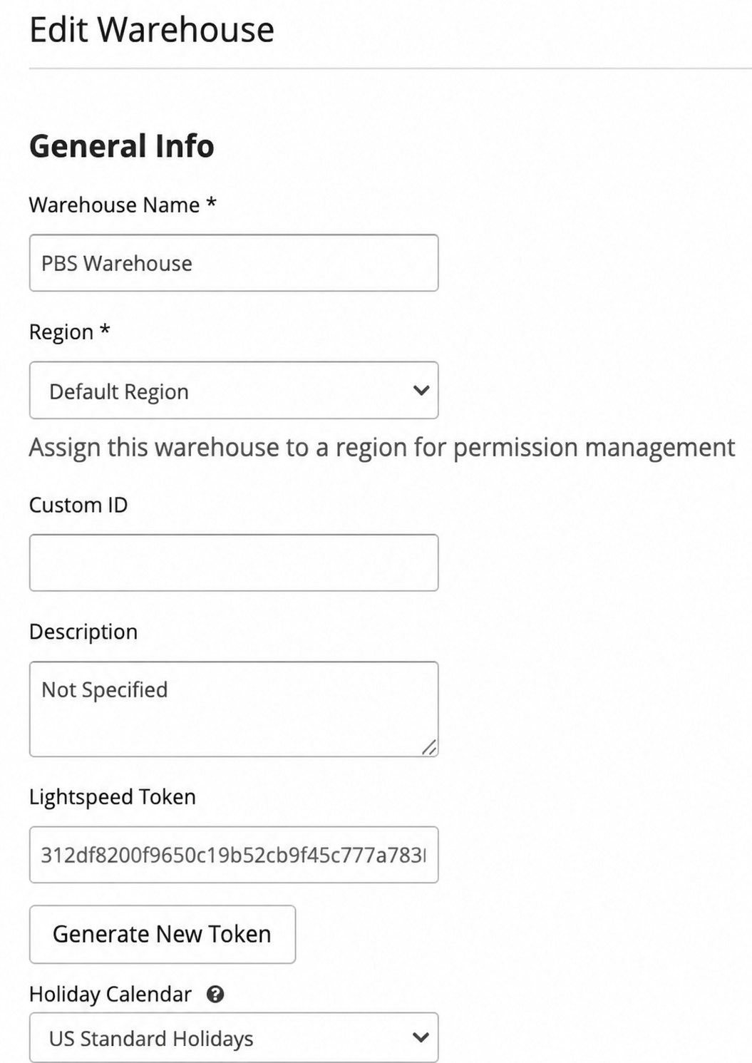 Parlevel - VMS -  Edit Warehouse with Holiday Calendar field.png