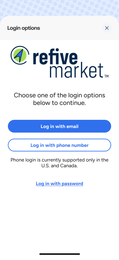 Refive - Login with Phone Number flow - image 2.png