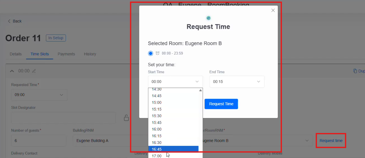 Spoonfed - Back Office - Room Reservation