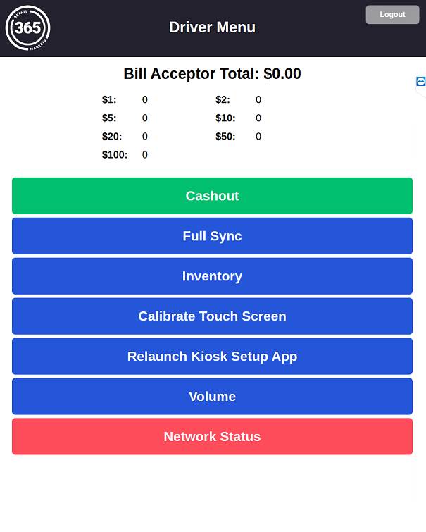 V5 - Driver Menu with Cashout