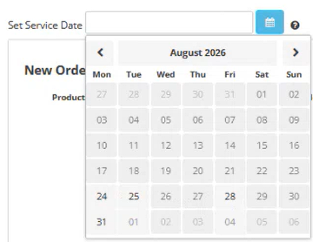 VMS - Create OCS Order - dates restricted by location's static schedule.png