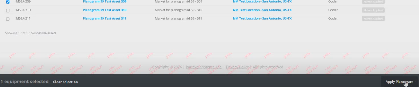 Parlevel VMS - Enhanced Planogram Template - Edit Template main screen - assets selected and Apply Planogram button.png