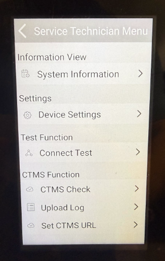 Coke - Code and Go Service Technician Menu
