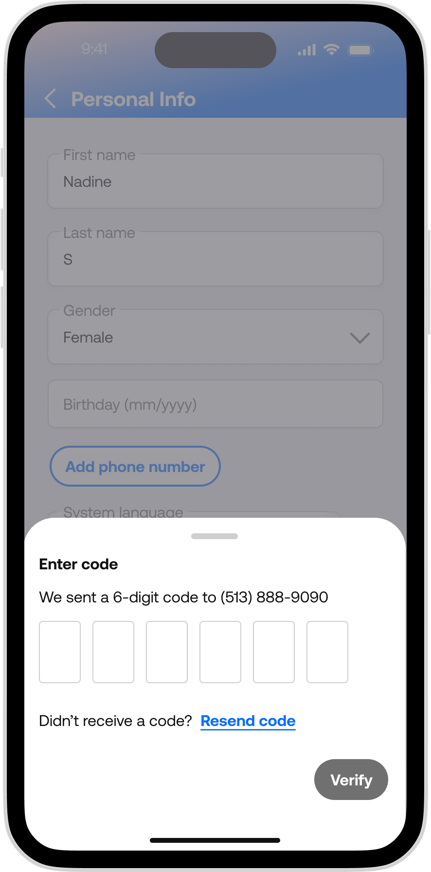 365Pay - Phone Number Reclaim Enter Code