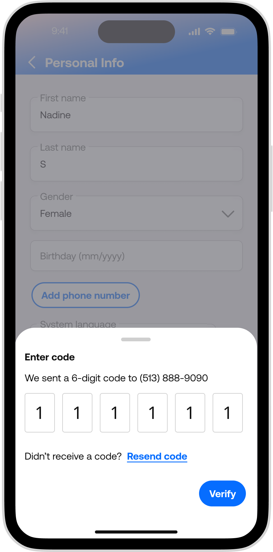 365Pay - Phone Number Reclaim Code Entered