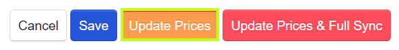 ADM - Buttons - Cancel, Save, Update Prices (highlighted), Update Prices & Full Sync