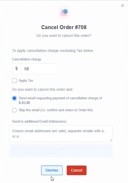 Spoonfed - Order Module Order Cancellation Popup