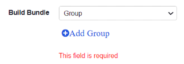 Screenshot of group bundble promotion option
